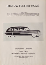 Load image into Gallery viewer, Old vintage ad for Bristow Funeral Home in 1956 Middlesex County High School Yearbook in Saluda, Virginia
