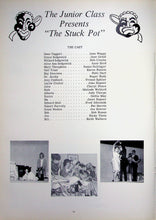 Load image into Gallery viewer, Playbill for 'The Stuck Pot' featuring cast list and photos from the Junior Class production in the 1966 Stonewall Jackson High School in Woodstock, VA
