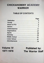 Load image into Gallery viewer, Chickahominy Academy Yearbook The Warrior 1978 in Henrico, Virginia
