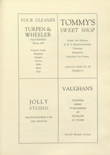 Load image into Gallery viewer, Very old vintage advertising in  1929 Winslow High School Yearbook in Navajo County, Arizona Tommy's Sweet Shop, Turpen &amp; Wheeler, Jolly Studio
