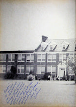 Load image into Gallery viewer, Vintage photograph of a school building with handwritten text at the bottom. 1959 Louisa County High School Yearbook in Mineral, VA
