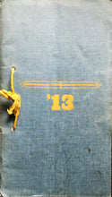Load image into Gallery viewer, Cover of a 1913 Roslyn High School yearbook, featuring a rope-bound book with orange text and the number 13 on the spine.
