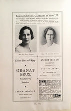 Load image into Gallery viewer, 1934 Vintage Advertisements in yearbook San Francisco CA
